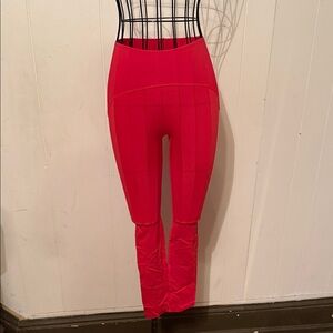 Red High-Waisted Leggings